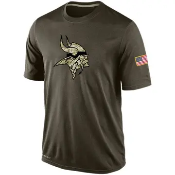 Brett Favre Minnesota Vikings Men's Legend Olive Salute to Service T-Shirt